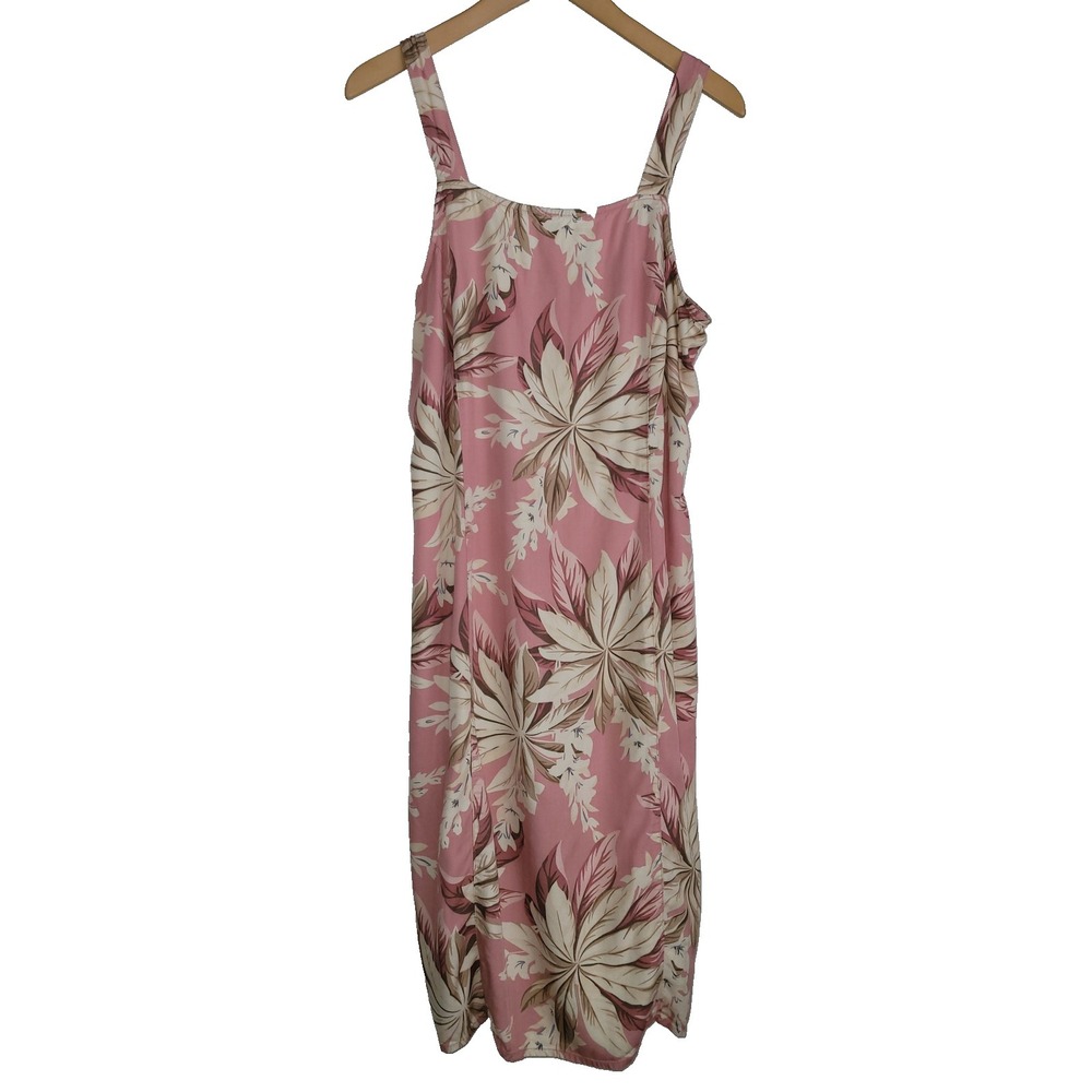 Vintage Islander Pink Floral Dress Size 16 Women's‎ Casual Summer Floral